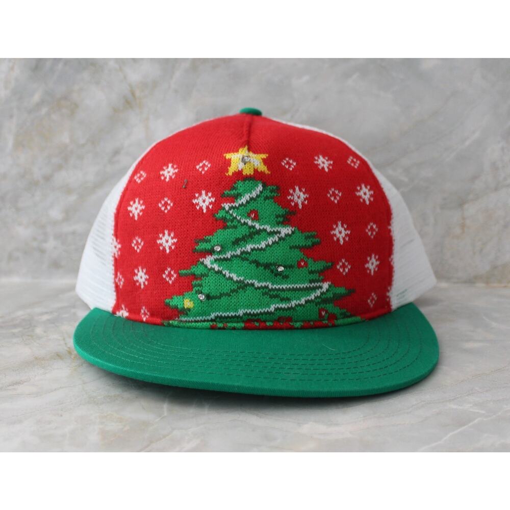 Holiday Time Unisex Light Up Twinkle Tree Trucker Christmas Hat One Size New